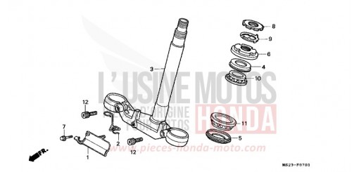 TIGE DE DIRECTION CBR1000FL de 1990